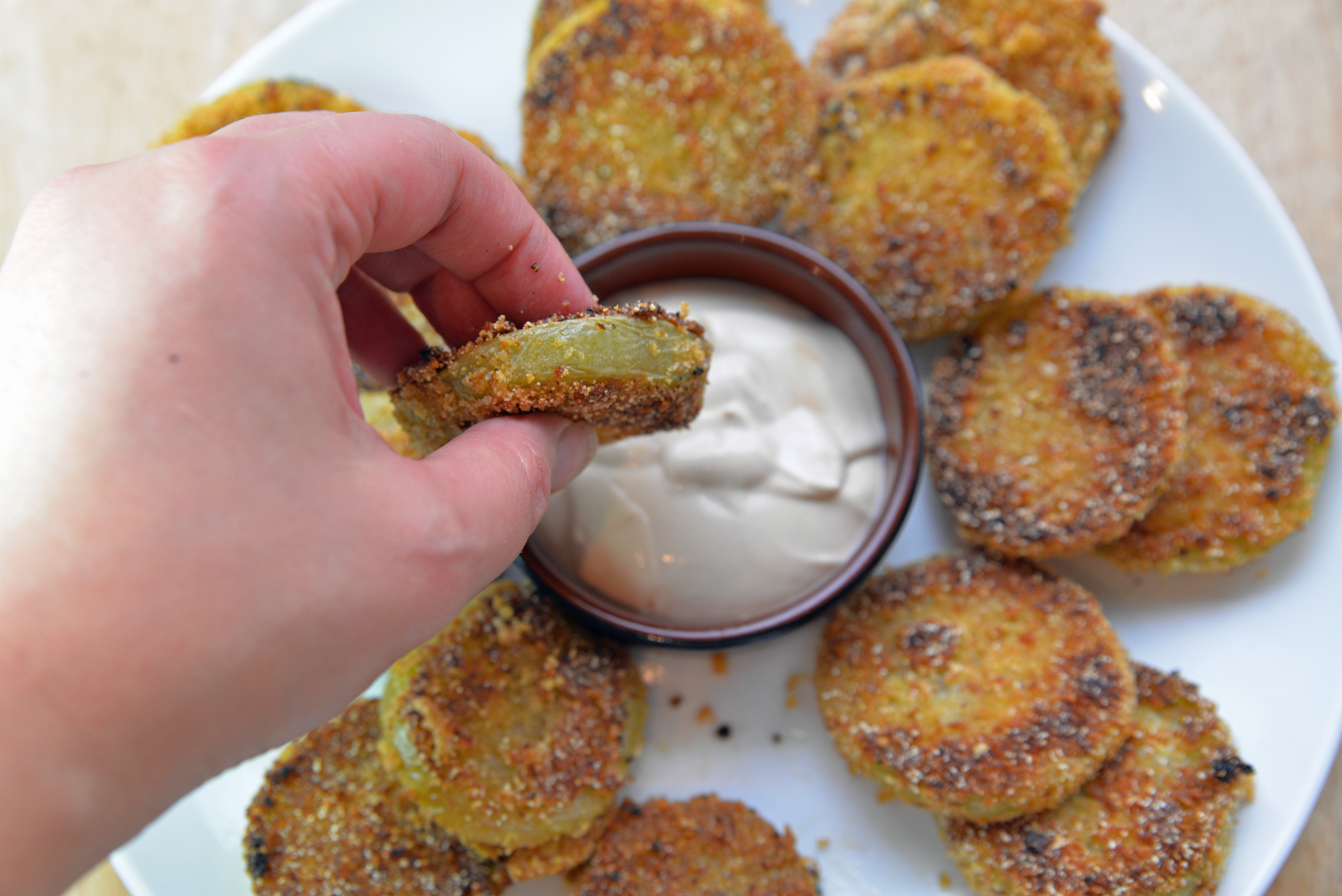 Fried Green Tomatoes with Sweet Dijon Sauce