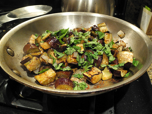 Eggplant with fresh herbs