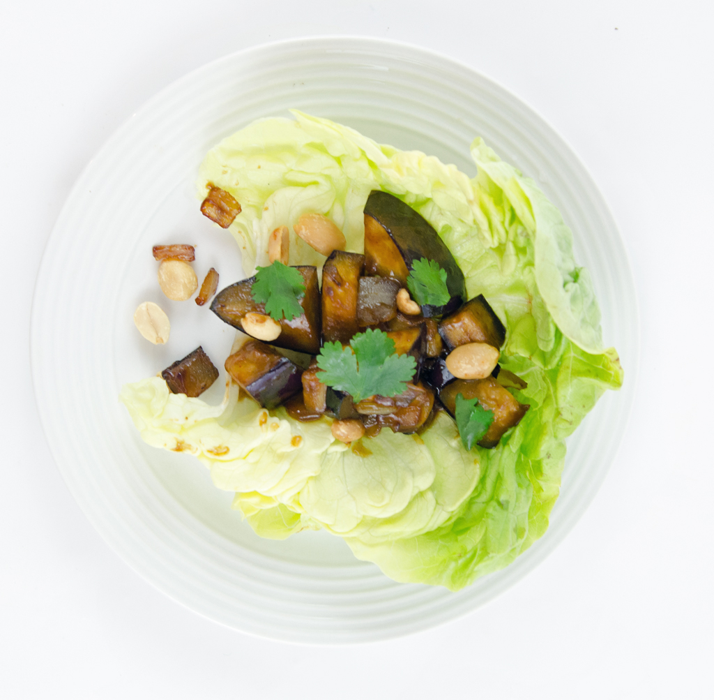 Spicy Eggplant Lettuce Wrap