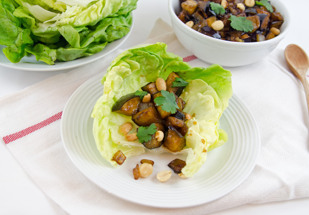 Vegetarian Eggplant Lettuce Wraps