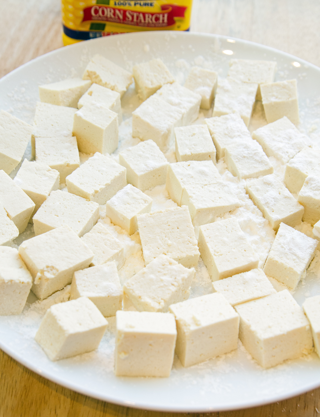 Corn Starch Dusted Tofu