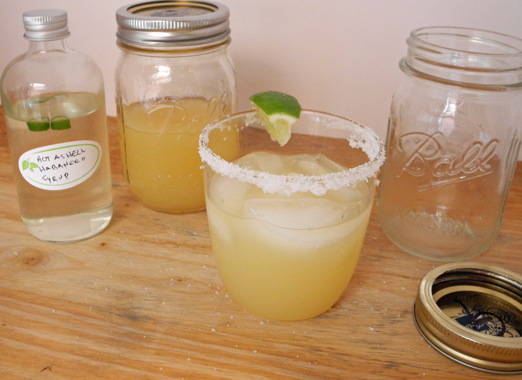 Spicy Margarita in Mason Jars