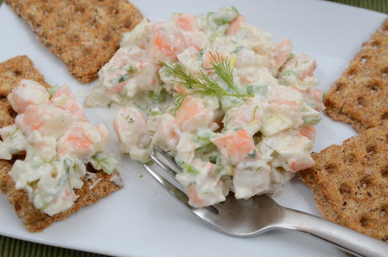 Yogurt Shrimp Salad with Fork