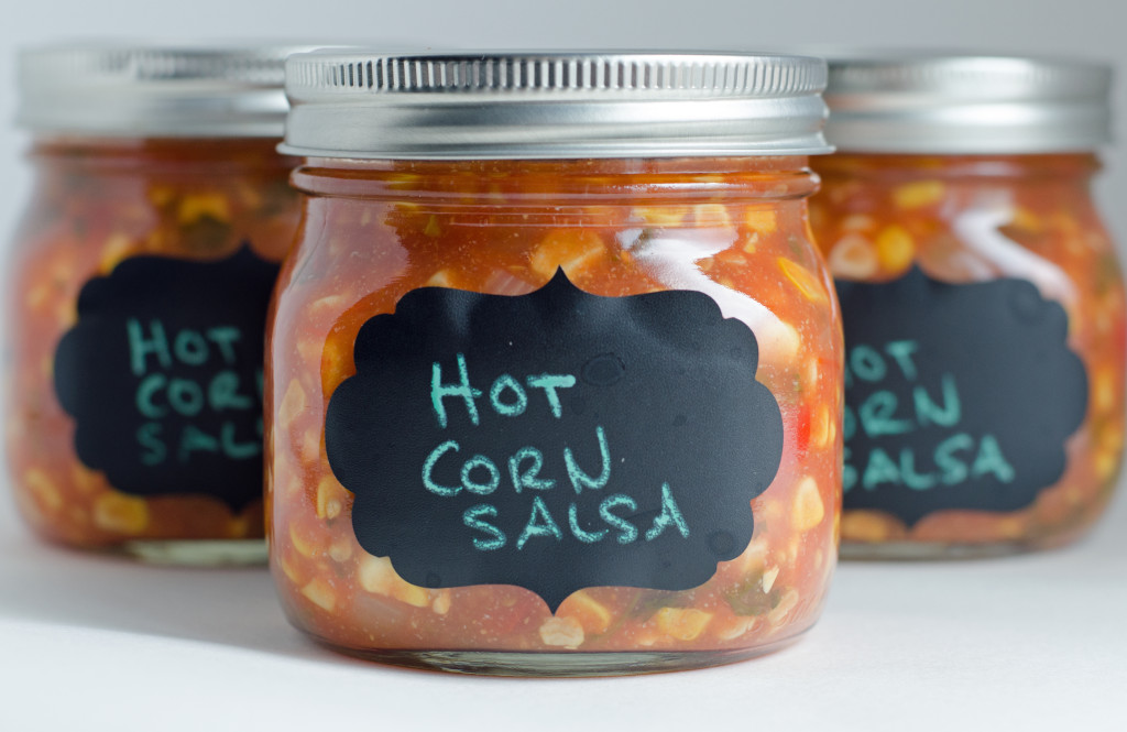 Hot Corn Salsa in Jars
