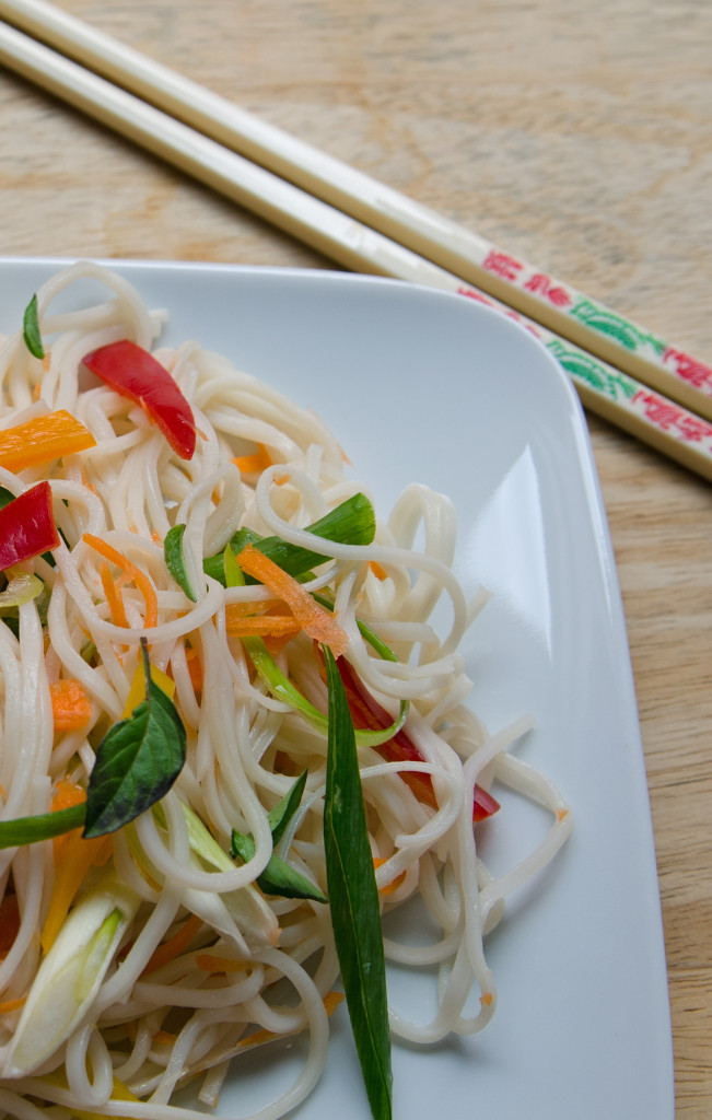 Seasame Noodle Salad with chop stix
