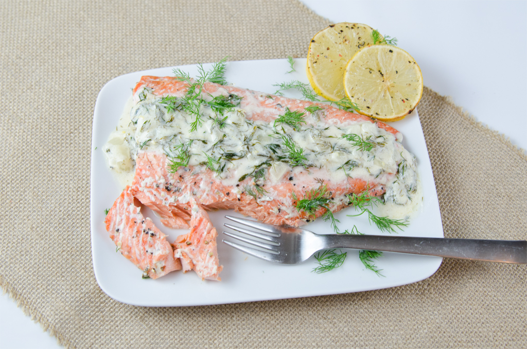 Salmon Dill Sauce Plated