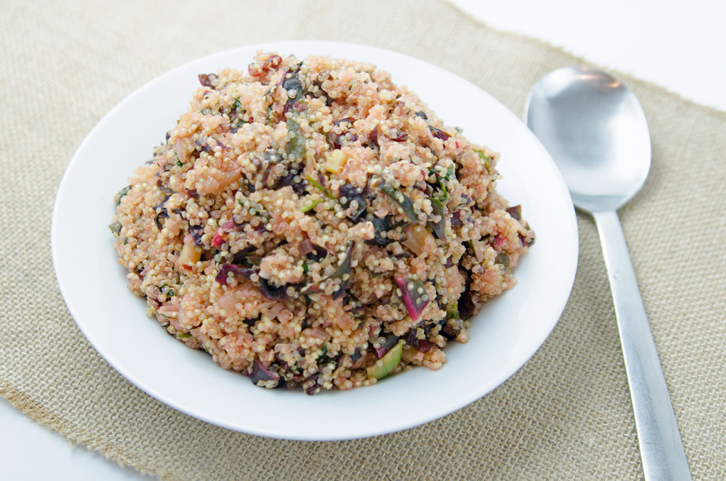 Tropical Quinoa with Garlic and Swiss Chard