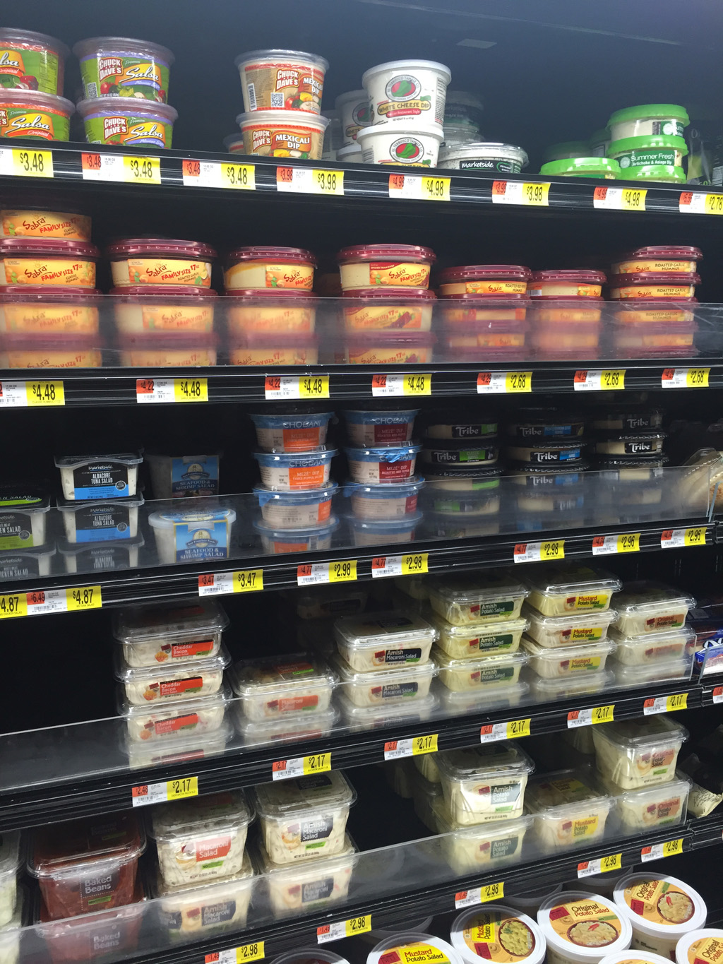 Cooler in Walmart with Meze Dips