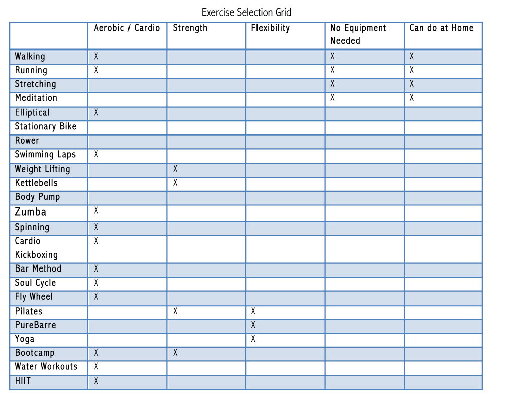 Exercsise Slection Grid 2