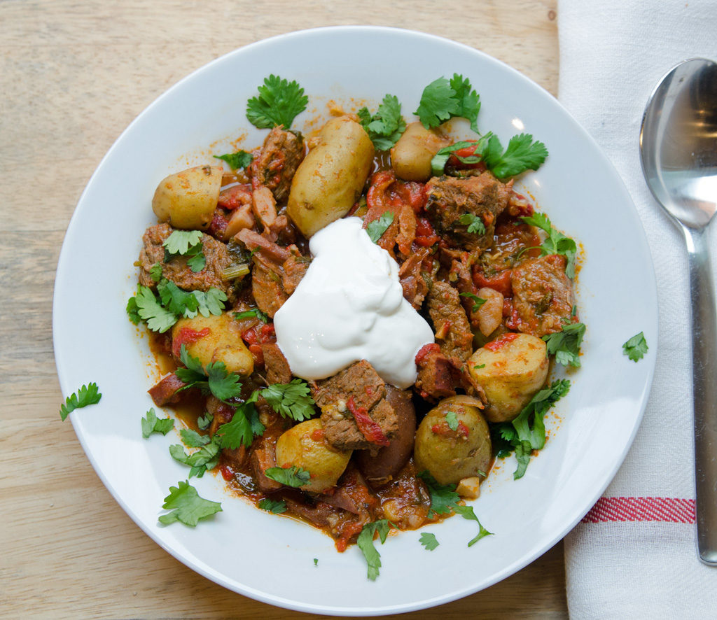 Healthy Spicy Beef and Chorizo Stew
