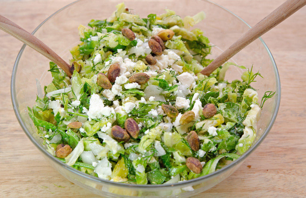 Brussels Sprout Salad with Feta Cheese and Pistachios Brussels Sprout Salad with Feta Cheese and Pistachios