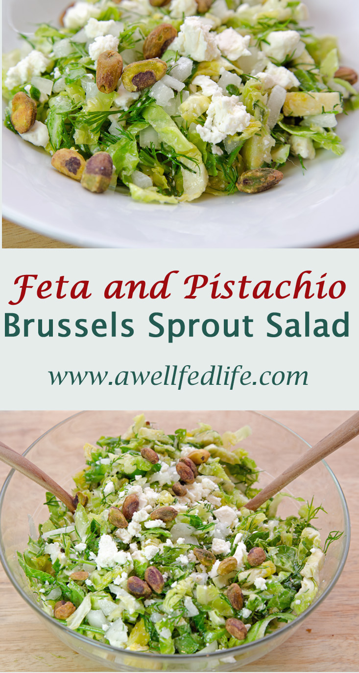 Brussels Sprouts Feta Salad with Pistachios