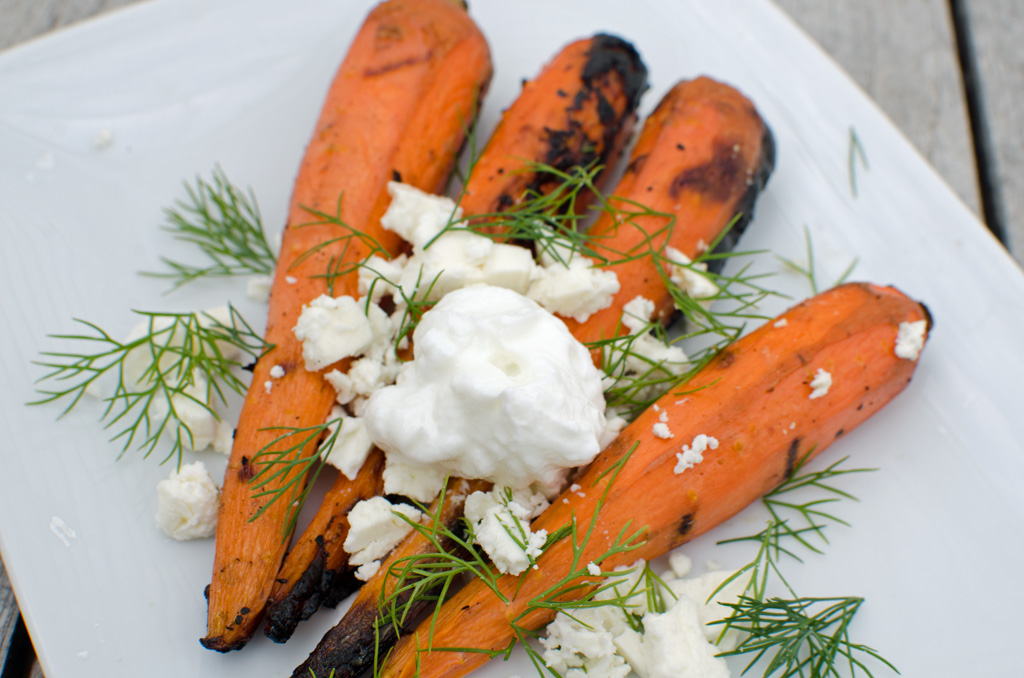 Grilled Carrots with Yogurt and Dill