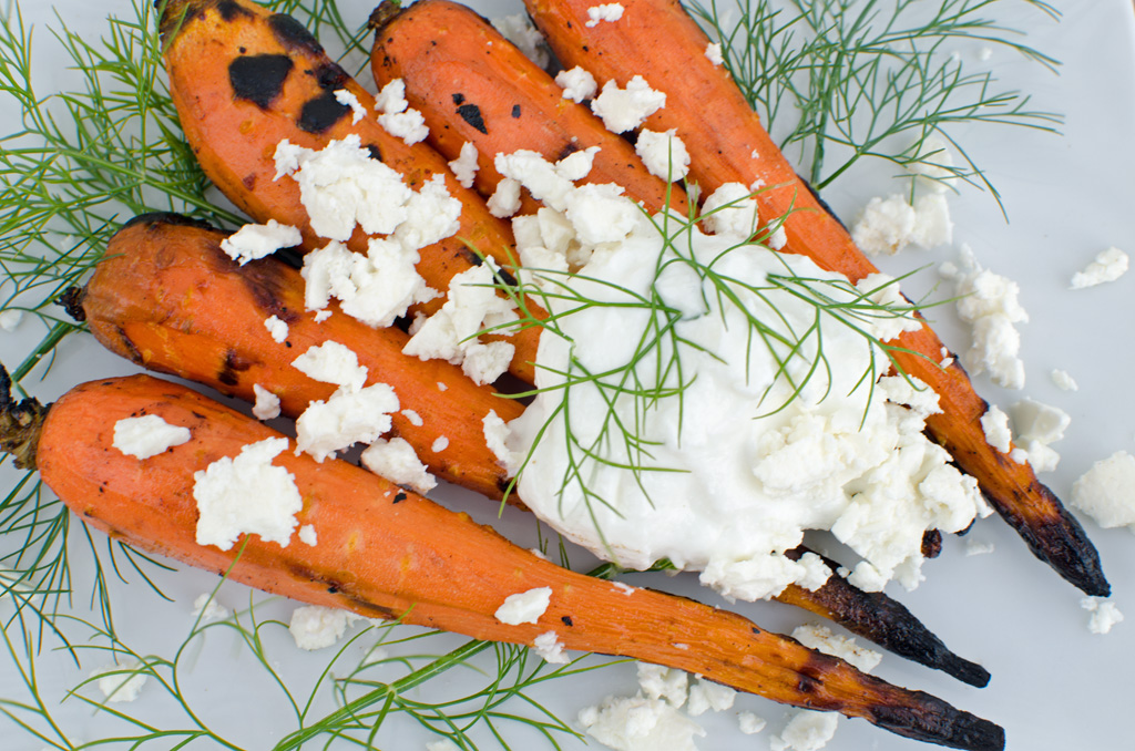 Grilled Carrots with Yogurt and Dill