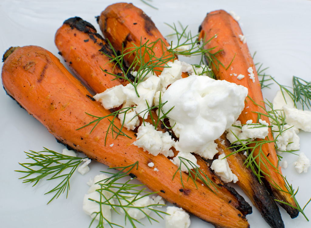 Grilled Carrots with Yogurt and Dill