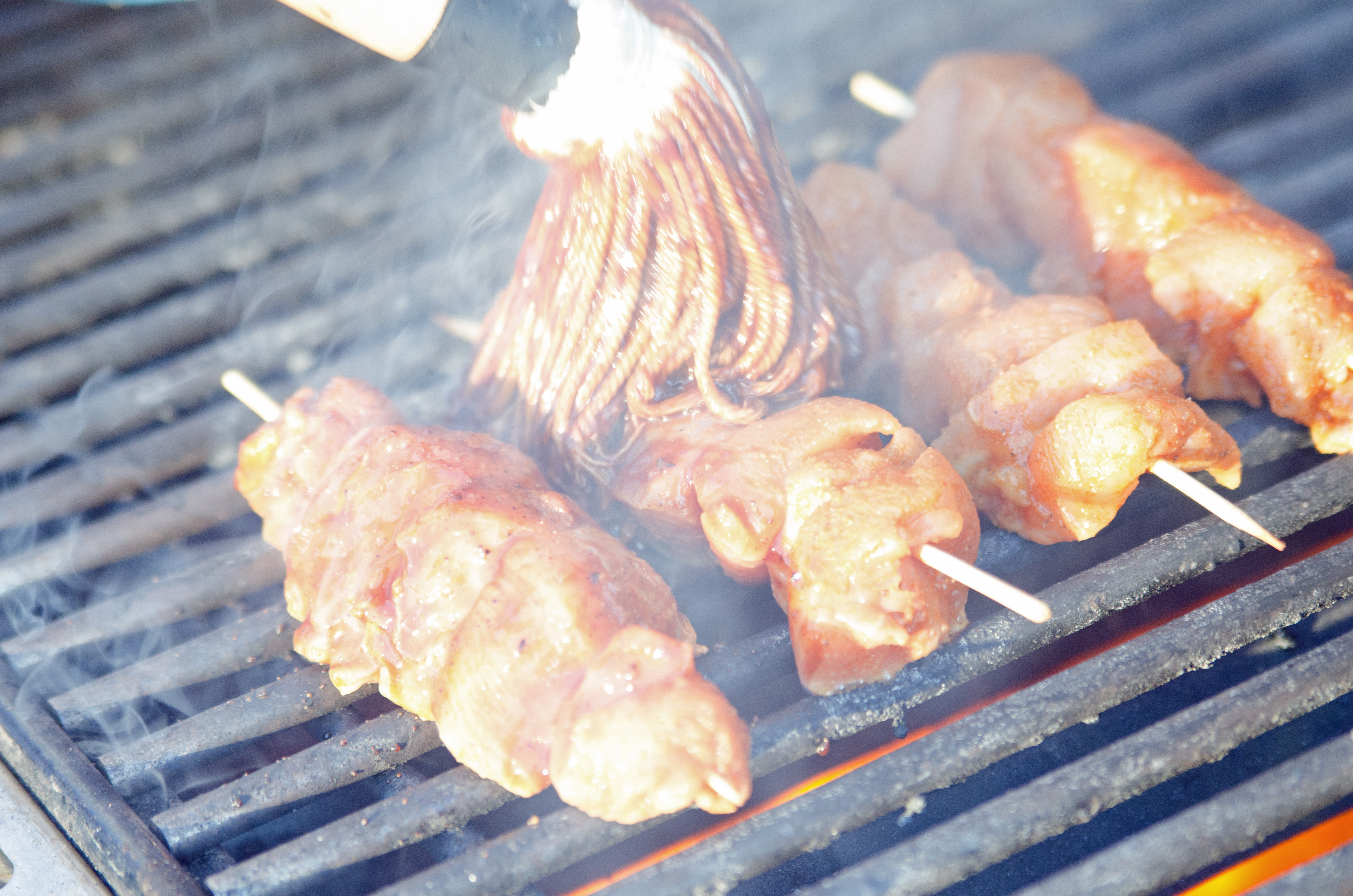 Smoking Hot on the grill Chicken Kabobs