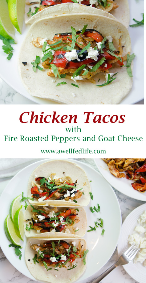 Pinterest Chicken Tacos fo Roasted Red Peppers and Goat Cheese